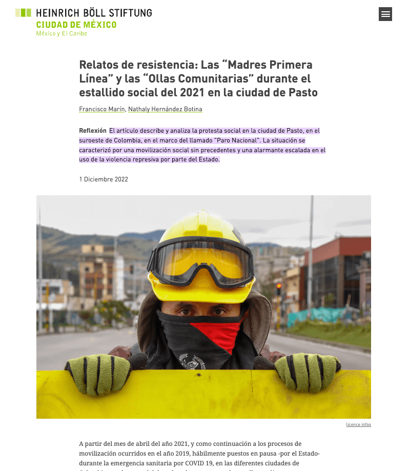 Articulo Web - Relatos de Resistencia